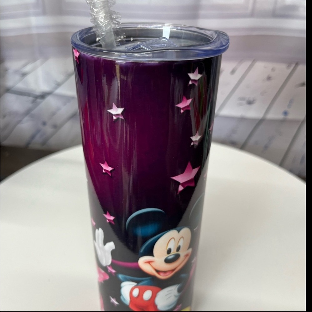 Handmade Mickey And Minnie Tumbler. NWOT